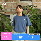 adidas情侣休闲纯棉上衣圆领短袖T恤男女夏季阿迪达斯官方轻运动   传奇墨水蓝   XL