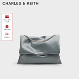 CHARLES&KEITH大容量链条邮差包单肩腋下包女包婚包生日礼物送女友CK2-20271514 Grey灰色 大包