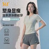 361°泳衣女士分体短袖平角遮肚显瘦保守泳装大码游泳衣泡温泉女