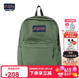 JANSPORT杰斯伯书包轻便双肩包男女旅行包简约背包电脑包学生校园 4QUTKM1军绿色-带侧边袋