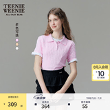 Teenie Weenie小熊针织短袖女装秋季老钱风polo衫毛衣T恤上衣 粉色 M