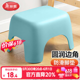 美丽雅塑料家用小板凳子 加厚防滑矮凳儿童浴室洗澡换鞋凳 蓝色1只