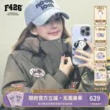F426【赵露思同款】25年冬季新款美式复古连帽毛领派克服 军绿色（羽绒款） （新国标90%绒） S