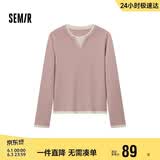 森马（Semir）森马毛衣女短款假两件含羊毛针织衫24冬新款保暖内搭109724107015