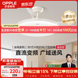 欧普照明（OPPLE）风扇灯吊扇灯24瓦LED照明低噪音餐厅卧室厨房吊灯灯具 冰风白