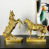 居苒陈设欧式马摆件家居客厅酒柜卧室装饰品创意办公室摆设工艺品开业礼品 马财运事业2件套A款