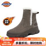 Dickies女士雪地靴女靴冬季加绒加厚短靴保暖棉鞋靴子 驼色 38 
