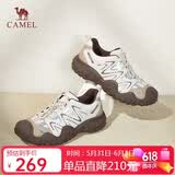 骆驼（CAMEL）经典丑萌鞋女时尚撞色户外休闲鞋 L24S469647A 米/银/咖 38