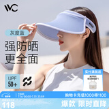 VVC遮阳帽防晒帽子女太阳帽防紫外线女大檐出游空顶帽 灰度蓝
