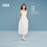 森马（Semir）陈都灵|郁金香裙摆|连衣裙女26夏纯欲抹胸吊带长裙109326114003