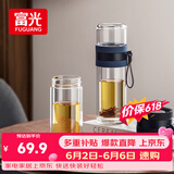 富光双层玻璃杯 泡茶杯茶水分离杯子 高硼硅玻璃水杯商务男女士290ML