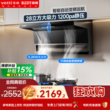 百得烟灶套装顶侧双吸油烟变频28m³灶具70%高热效率5.2KW猛火不锈钢灶E720+QE500GJ天然气