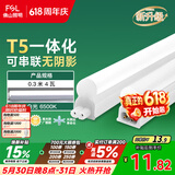 佛山照明T5支架LED灯管一体化全套LED灯带0.3米4W日光色6500K