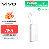 vivo45W自带线充电宝2万毫安3C认证可上飞机支持iPhone17快充适配苹果小米华为OPPOiQOO户外储能电源