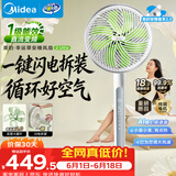 美的（Midea）【幸运草安睡2.0 Ultra】一键闪装/直流变频空气循环扇卧室静音家用语音遥控电风扇一级能效落地扇