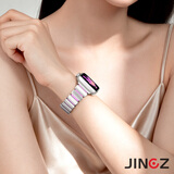 JINGZ品牌原装适用苹果手表s11表带金属apple watch s10磁吸iwatch s9小蛮腰8硅胶女士款不锈钢se夏通勤 新款小蛮腰【星光紫】实心不锈钢 · 液态硅胶 适用iwatch S11/S10【42MM表盘】
