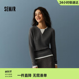 森马（Semir）森马毛衣女短款假两件含羊毛针织衫24冬新款保暖内搭109724107015