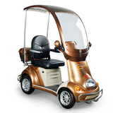 健步风景四轮电动车老人老年休闲电瓶车电磁自动刹车带音响硬顶豪华棚 自动磁刹：20A铅酸电池+车棚+雨刮 48V