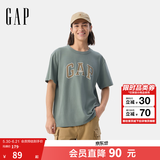 盖璞男女装春季款纯棉字母印花logo短袖T恤上衣美版797924 绿色 L 美码 XL亚洲码185/104A