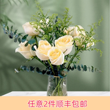 芊芊细语斗南基地直批发玫瑰鲜花全国速递配送女友礼物家用水养插花家庭 10支香槟+5支尤加利+5支黄英