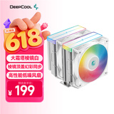 九州风神（DEEPCOOL）大霜塔棱镜白色6热管CPU风冷散热器棱镜顶盖幻彩同步260W多平台支持
