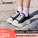 斯凯奇（Skechers）女鞋经典百搭帆布鞋厚底增高休闲鞋软底舒适透气板鞋户外鞋177435