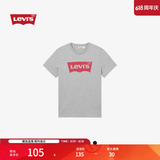 Levi's李维斯情侣美式宽松印花时尚简约舒适潮流纯棉圆领短袖T恤 灰色 002A0-0003 S