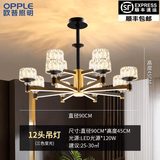 欧普照明（OPPLE）2026新款轻奢客餐厅水晶吊灯主灯现代简约大气全屋套餐灯具组合 12头-三色变光包安装
