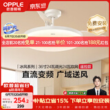 欧普照明（OPPLE）风扇灯吊扇灯多档调色LED照明Ra95奶油餐厅厨房卧室36寸 冰风白