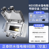 正泰（CHNT）户外防水配电箱 明装防雨盒充电桩电源总开关漏电保护插座空开盒 9回路 空盒