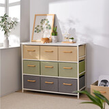 心情生活 抽屉式玩具收纳柜子墙边柜整理储物柜日式简易六斗柜卧室床头柜 3层9抽