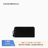EMPORIO ARMANI/阿玛尼官方旗舰【礼物】男女情侣牛皮革商务钱夹钱包卡包 80001-黑色