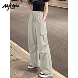 MJ STYLE工装裤女款2026年夏季凉感弹力透气高腰阔腿女士裤子夏季薄款