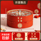 京东物流 果盘家用客厅茶几糖果盒干果盘水果盘乔迁零食坚果收纳 满堂红【双层】糖果盒