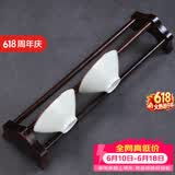 祥业 竹制茶杯架 茶杯品杯收纳架 功夫茶具 茶道配件 竹制福满杯架 黑檀木杯架