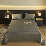 雅鹿冬季加厚牛奶绒床单单件法兰绒珊瑚绒毛毯被单单人加绒冬天1.5米2 绅士灰NS 单床单：180*230cm