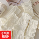 白色袜子女中筒春秋季乐福鞋堆堆袜jk玛丽珍小皮鞋夏季诸暨袜 新人专享颜色随机 1双