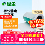 绿尘 滤棉静电棉过滤网除pm2.5颗粒物防尘网初效静电过滤棉（5片装）1号