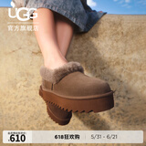 UGG秋季女士舒适茸茸毛鞋领厚底圆头休闲懒人毛毛鞋 1166733 DRKT | 深太妃糖棕色 37 鞋款偏小，建议拍大一码