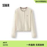 森马（Semir）骐骥红色毛衣女圆领刺绣含羊毛毛衫25冬亲肤柔暖上衣109725106001