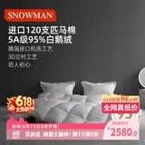 斯诺曼加厚高奢120支贡缎5A进口95白鹅绒羽绒被芯冬被子2.0*2.3m1300g白