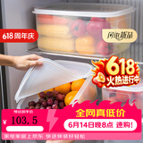 家の物语（KATEI STORY）日本进口大号冰箱收纳盒密封水果蔬菜保鲜盒塑料食密封储物盒 冰箱保鲜盒15.5L单件装