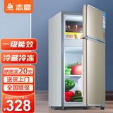 志高（CHIGO）小冰箱迷你小型家用冷藏冷冻两用宿舍出租房用双门办公室电冰箱节能省电 【一级能效】48L金色【三天约一度电】
