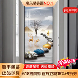 墨派（Mopai）【热销TOP1】玄关装饰画竖版现代简约走廊过道背景墙壁画入户挂画 石来运转 80*160cm晶瓷+铝合金边框