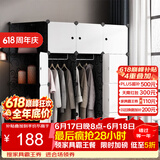 安尔雅简易衣柜收纳柜塑料储物双人双人衣橱非布非实木组装组合单人衣柜