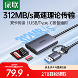 绿联USB/Type-C高速读卡器 SD/TF4.0双卡同读 适用电脑手机苹果17/iPad/单反运动相机 支持UHS-I/II卡