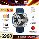 SEVENFRIDAY七个星期五M系列方盘皮带瑞表防水复古手表男自动机械表生日礼物 M1B/01