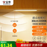 公牛（BULL）感应橱柜灯衣柜灯LED人感光感磁吸 卧室床沿玄关小夜灯30CM3000K