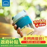 乐扣乐扣（LOCK&LOCK）咖啡杯耐热玻璃水杯子男女学生便携式双饮吸管杯随手杯350ML绿色