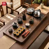 豪峰2026新款整套黑陶茶具套装家用木茶盘一体烧水泡茶壶送老师礼物